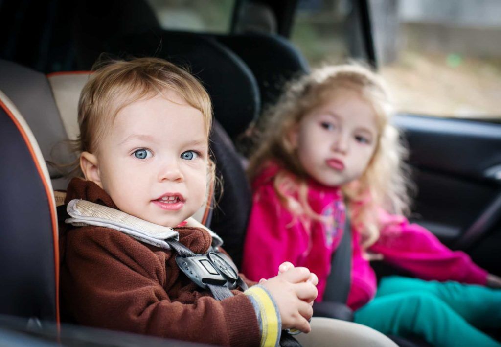 children in car